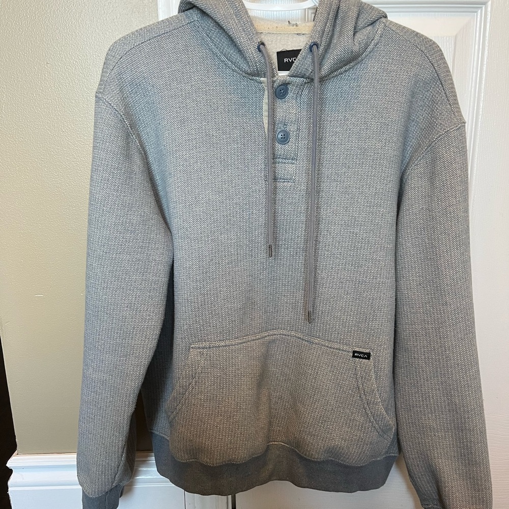 RVCA blue knit sweater with buttons